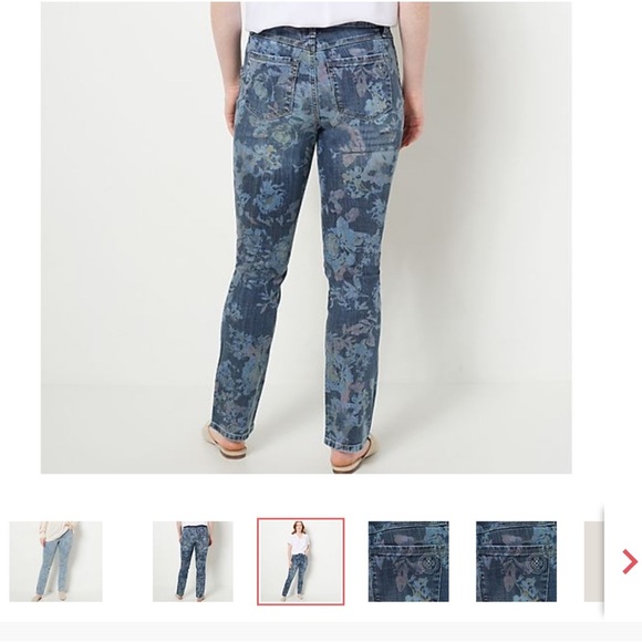 Laurie Felt Petite Floral Relaxed Straight Jeans Medium A4718210 - Picture 2 of 9